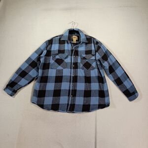 Kilimanjaro Mens Flannel Shirt Size XL Blue Black Trucker 90s Grunge Outdoor